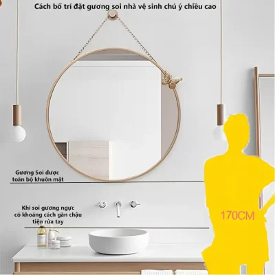 cách lắp gương nhà vệ sinh